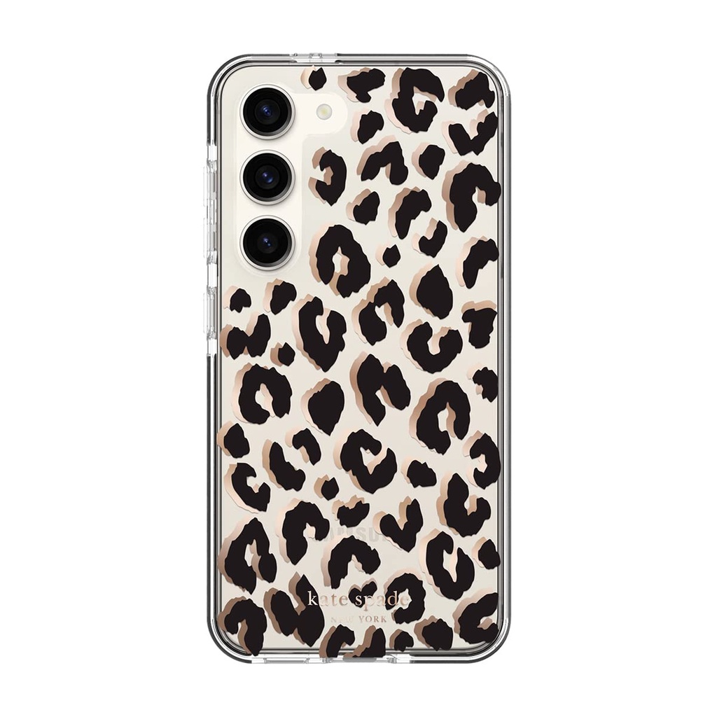 Kate Spade New York Defensive Hardshell Case For Galaxy S23 - City Leopard Black