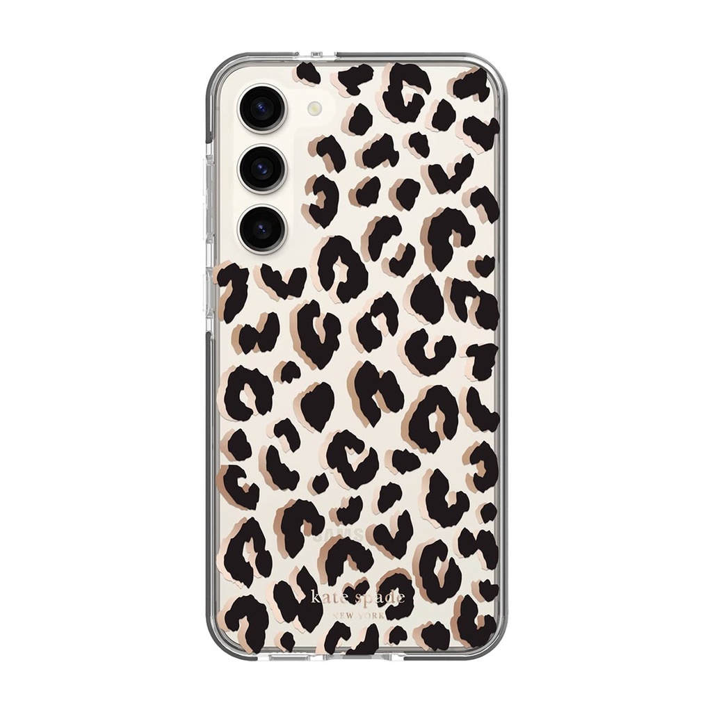 Kate Spade New York Defensive Hardshell Case For Galaxy S23 Plus - City Leopard Black