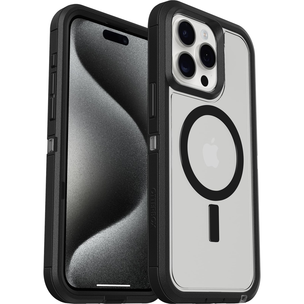 Otterbox Defender Pro Xt Clear Magsafe Case For Apple Iphone 15 Pro Max, Dark Side