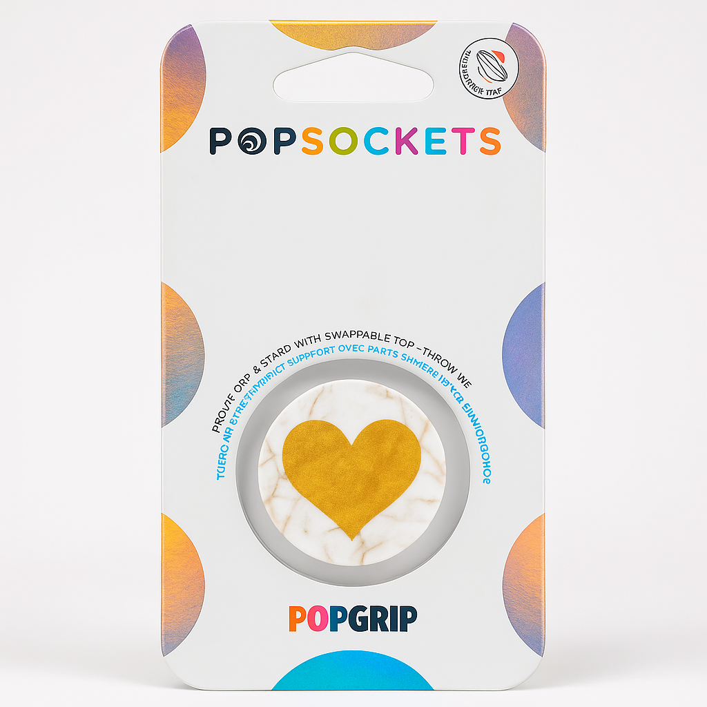 POPSOCKET- RC CARES GOLD MARBLE HEART
