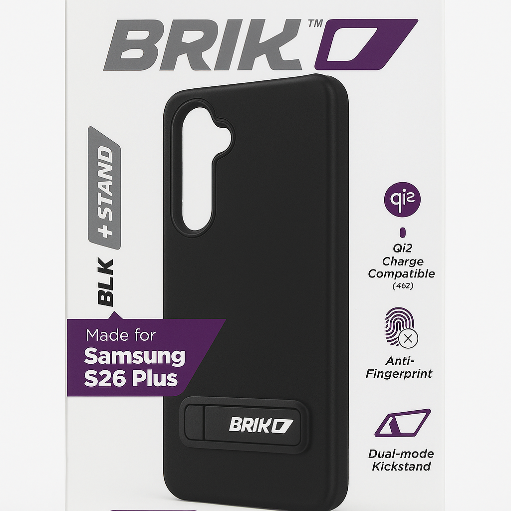 Brikd Black + Stand for Samsung S26 Plus