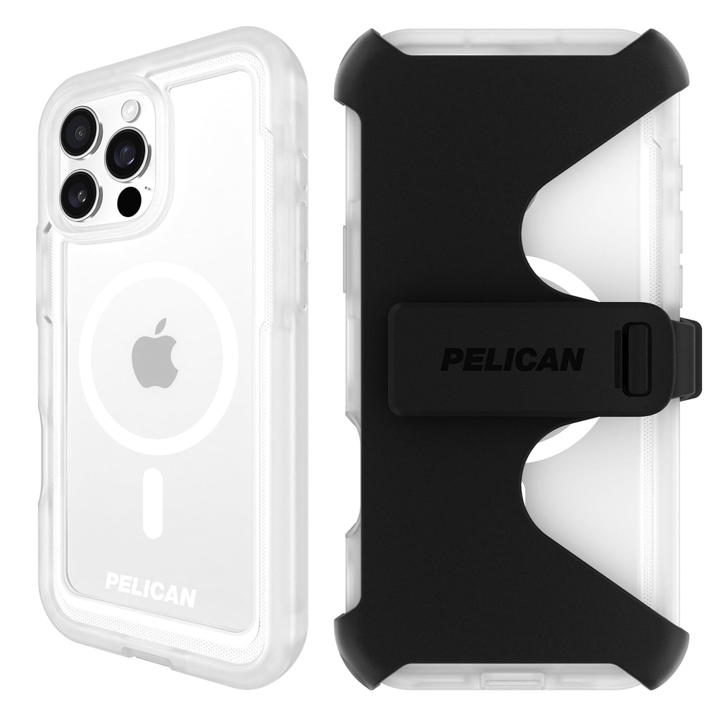 Pelican Voyager iPhone 16 Pro Max MagSafe Compatible Case and Holster - Clear