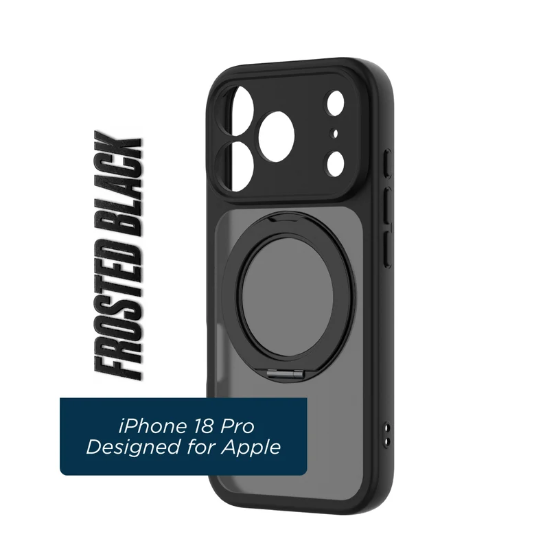Apple iPhone 18 Pro Simple Case - Frosted Black w stand